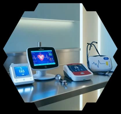 Dispositivos de monitoreo médico en una superficie clínica